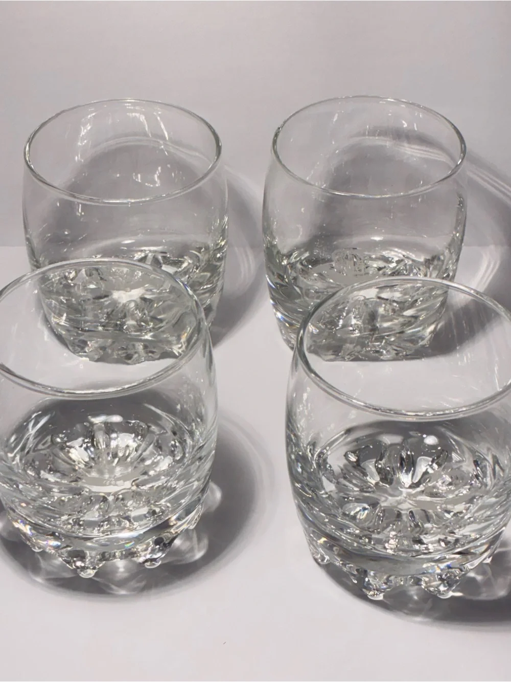 Vintage Crown Royal Whiskey Glasses Set of 4 Made in Italy Heavy Bottom Rocks Tu